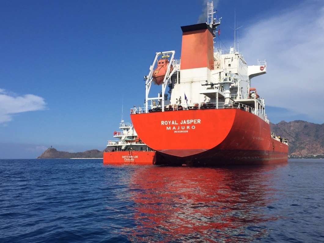 Marine vessel operating at sea